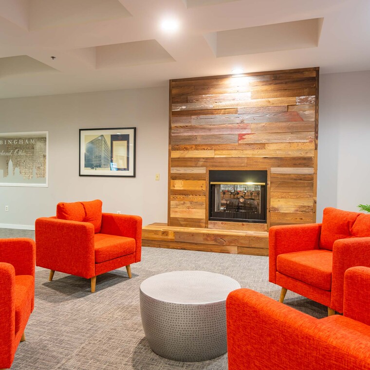 Bright and modern decor in leasing office